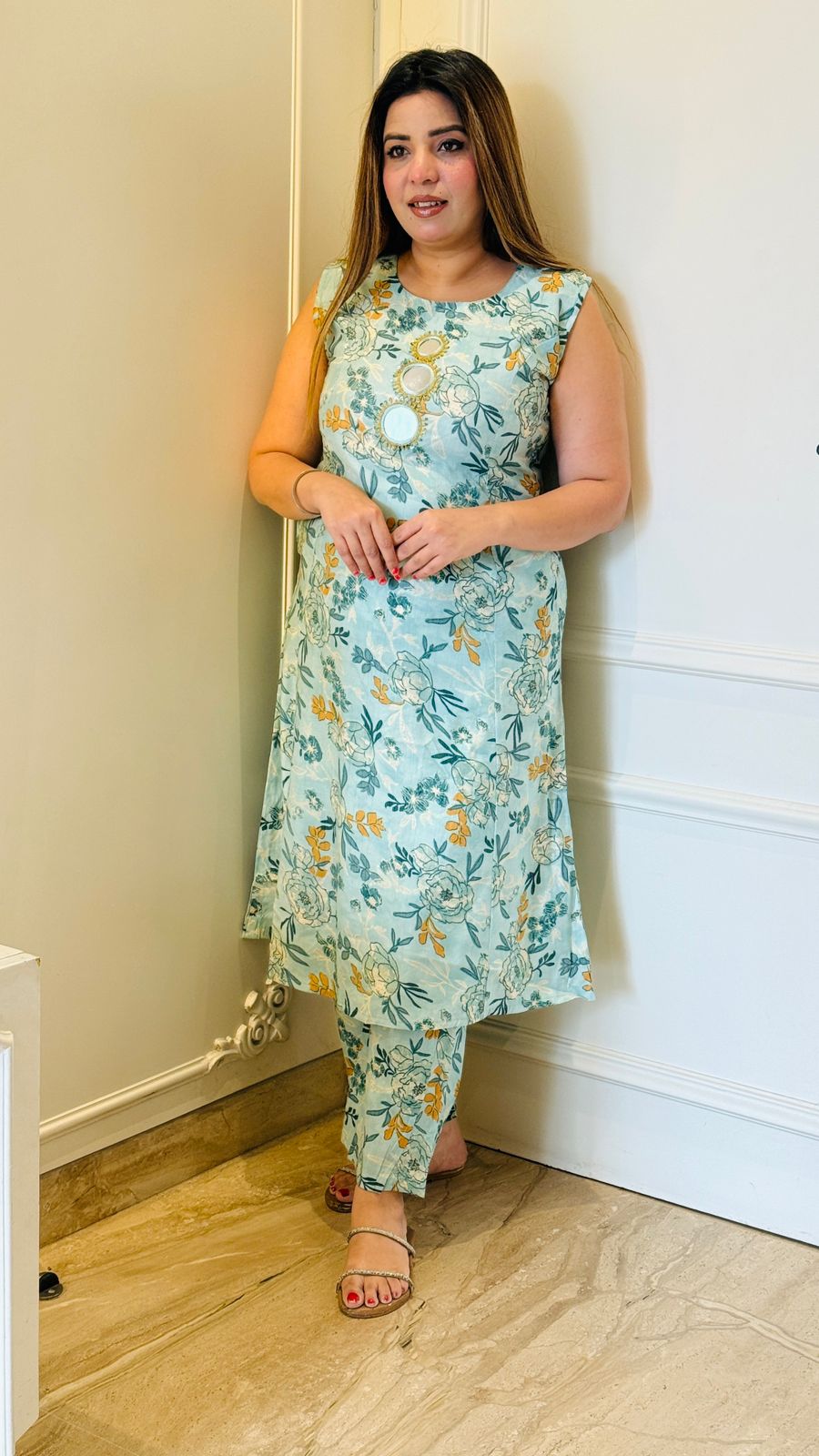 Aira Cotton Printed A-Line- Pink, Red, Navy, Purple, Blue, Yellow